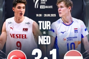 男排世锦赛：土耳其男排3-1击败荷兰男排，历史上首次晋级八强