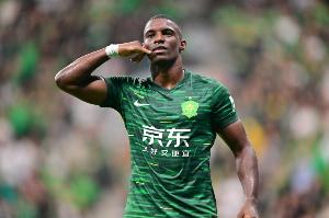 法比奥第20分钟破门，成为国安队史单赛季联赛进球最多的球员