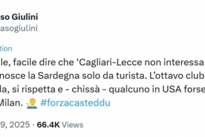 卡利亚里主席回应米兰老板：在意大利我们球迷数量排名第八