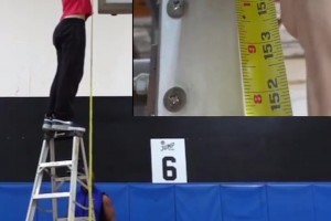摸高第一人！埃希奥古实测摸高超篮筐上沿3米96！