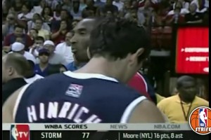 攻防一体！07年美国男篮训练赛，科比主防詹姆斯，还执行最后一投